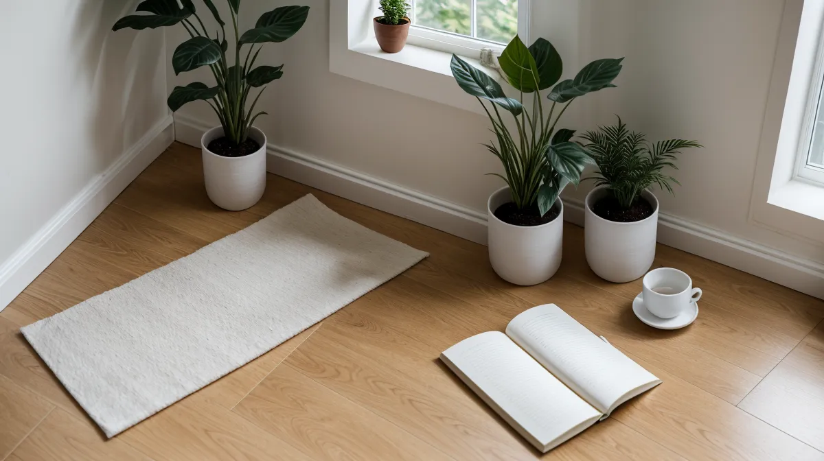 Achtsamkeit im Alltag integrieren: Meditationsmatte und Kopfhörer als Ausgangspunkt der täglichen Praxis