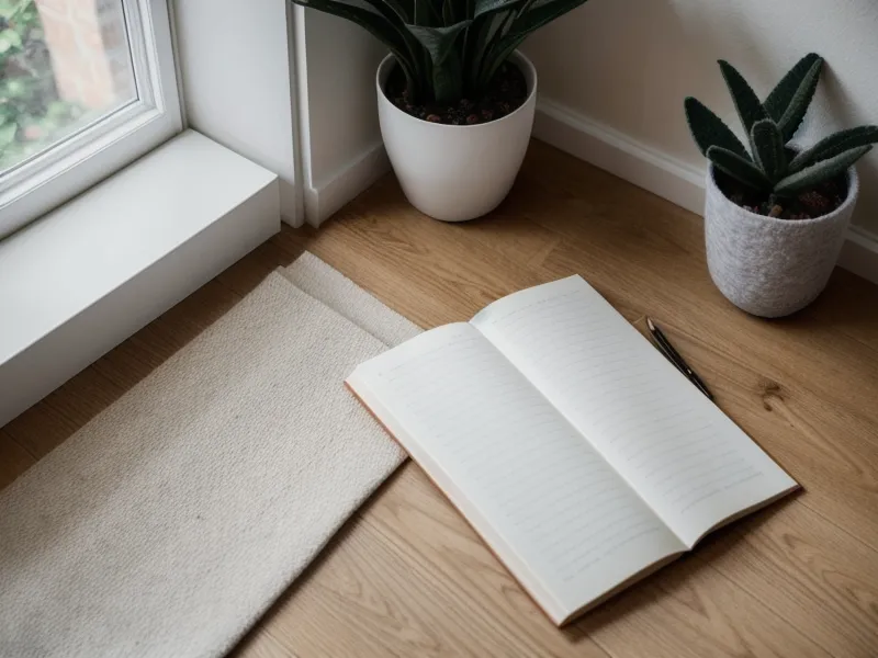 Tagebuch und Tee als Ritual für Meditationspraxis und Journaling nach dem Burnout